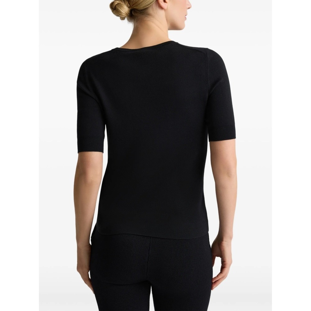 BNWT St. John Luxury Silk Knit All-Season Marlie Sweater, Gold Emblem, Reg $695 - Picture 3 of 6